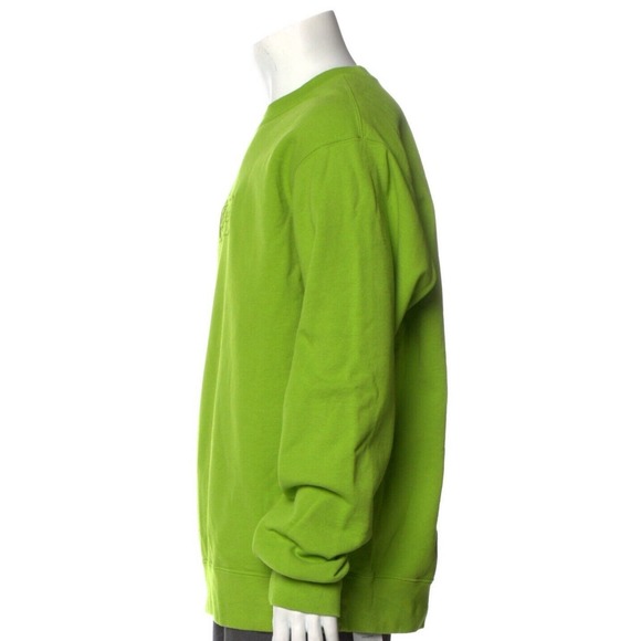 Supreme Cutout Box Lox Sweatshirt Men Size Large Acid Green Pullover SS20 Neon - Picture 2 of 5